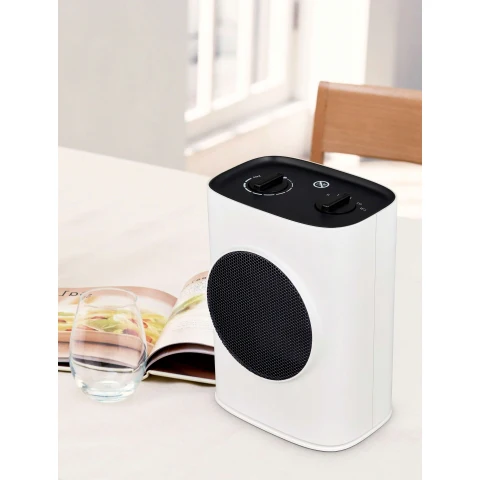 MYLEK Fan Heater Ceramic PTC 1.5kW 2 Heat Settings Tip Over Protection Adjustable Thermostat - Image 3