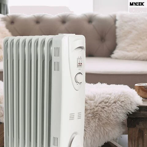Mylek Oil Filled Electric Portable Heater Radiator With Adjustable Thermostat 2500w With Timer - Image 6
