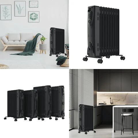 MYLEK Oil Filled Heater Radiator Thermostat 3 Heat Settings And Timer Charcoal Grey - Image 8