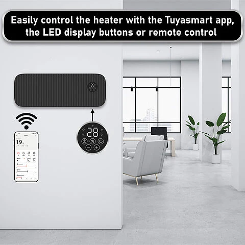 MYLEK Overdoor Black Air Curtain Heater Fan 2000W, Smart WIFI App Or Remote Control 2kw - Image 4