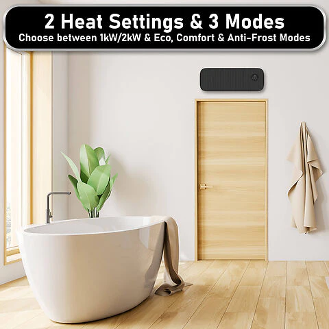 MYLEK Overdoor Black Air Curtain Heater Fan 2000W, Smart WIFI App Or Remote Control 2kw - Image 6