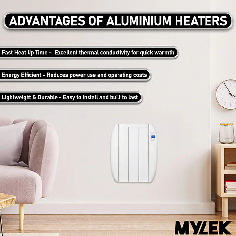 MYLEK Panel Heater Radiator Electric With Programmable Digital Timer - Image 3