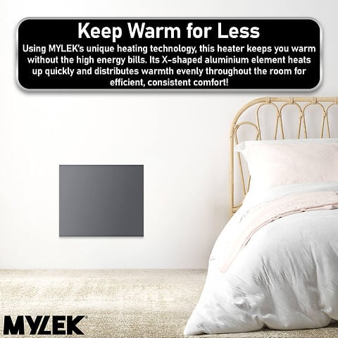 MYLEK Panel Space Heater 0.5KW Eco Smart WiFi App Radiator Electric Slim Low Energy IPX4 Rated - Image 8