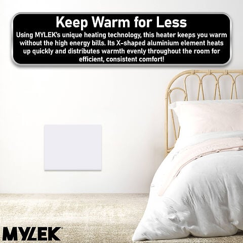 MYLEK Panel Space Heater White 2KW Eco, Smart and WiFi App Slimline Low Energy - Wall Mounted, Bathroom IPX4 - Image 8