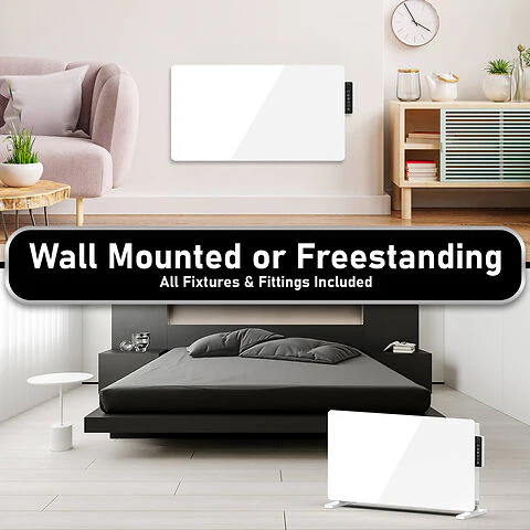 Mylek Radiator Glass Panel Heater White Wifi Enabled Smart With APP 2000W - Image 6
