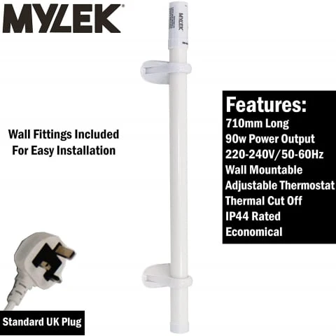 Mylek Tubular Heater 135W - 1050mm - Low Energy Tube - Built In Thermostat And Mounting Brackets Greenhouse, Garage, Caravan - Image 25
