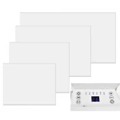 MYLEK Wall Mounted Slimline White Panel Heater Daily And Weekly Timer, Digital Thermostat - Image 2