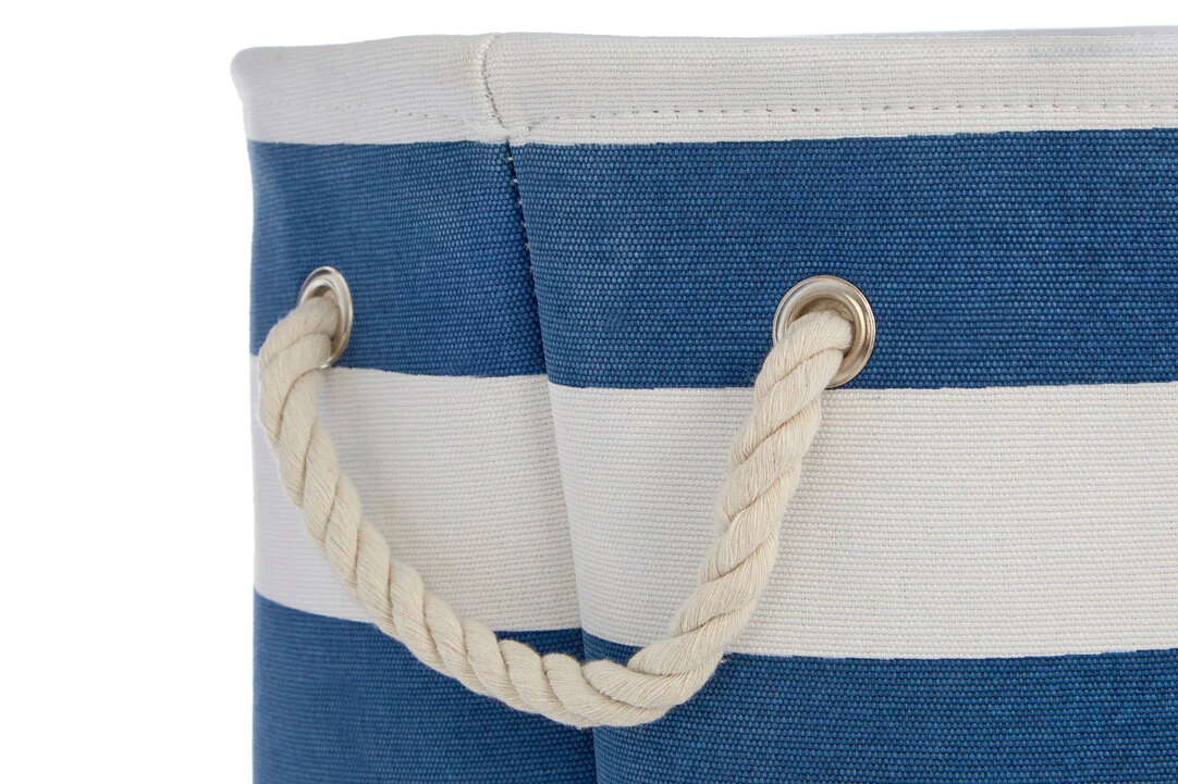Nautical Blue And White Stripes Laundry Hamper - Image 2