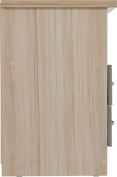 NEVADA 2 DRAWER BEDSIDE - GREY GLOSS/LIGHT OAK EFFECT VENEER - Image 4