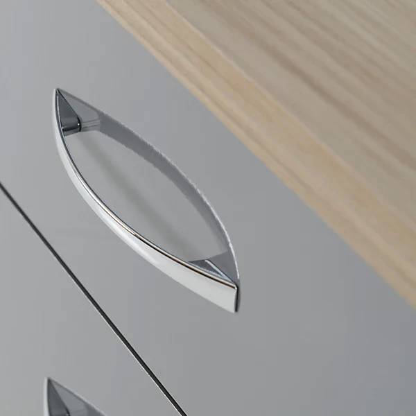 NEVADA 2 DRAWER BEDSIDE - GREY GLOSS/LIGHT OAK EFFECT VENEER - Image 6