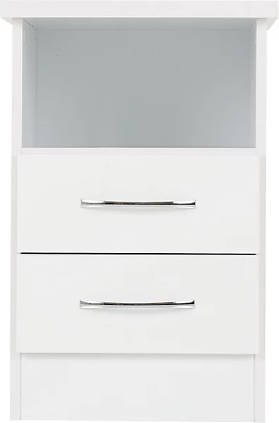 NEVADA 2 DRAWER BEDSIDE - WHITE GLOSS - Image 2