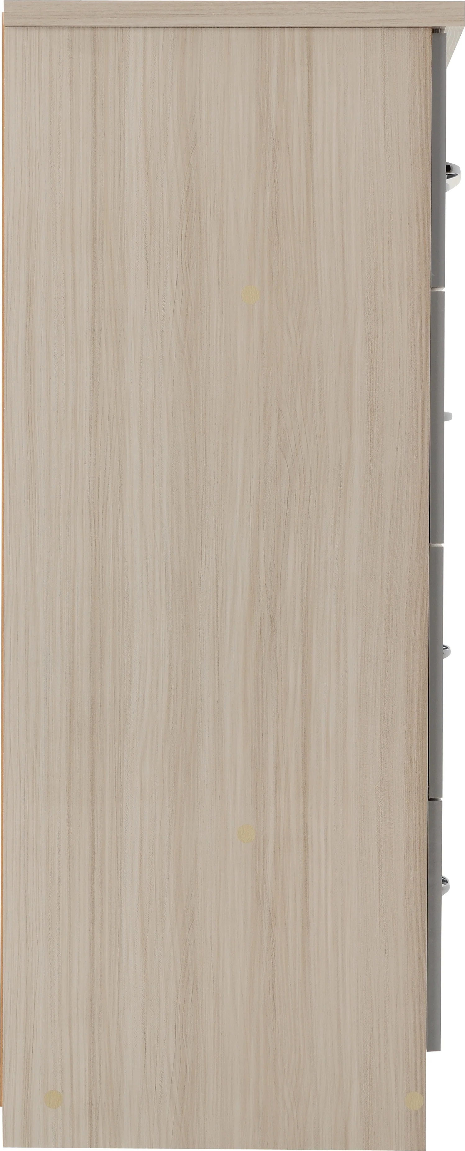 NEVADA 3+2 DRAWER CHEST - GREY GLOSS/LIGHT OAK EFFECT VENEER - Image 4