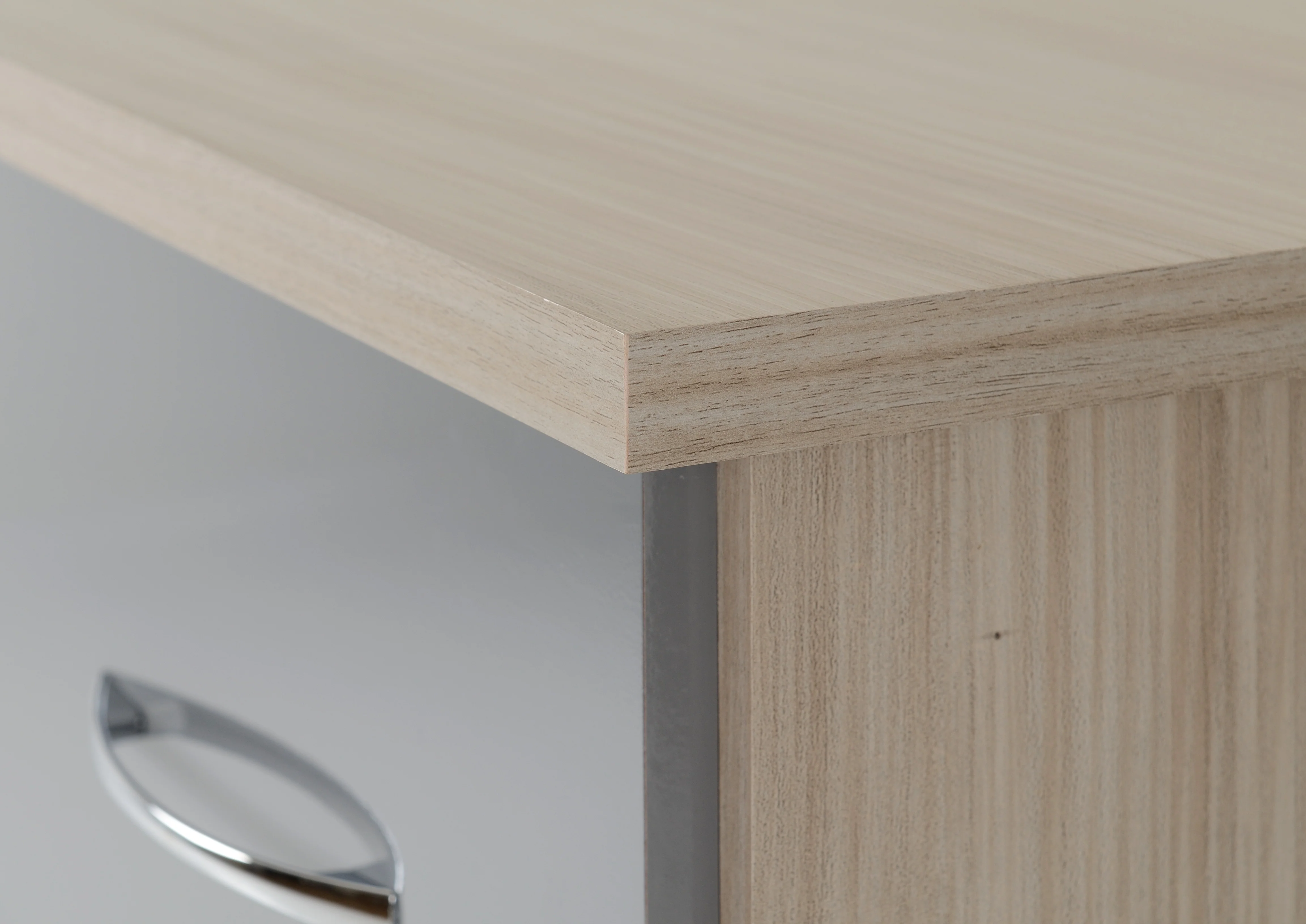 NEVADA 3+2 DRAWER CHEST - GREY GLOSS/LIGHT OAK EFFECT VENEER - Image 7