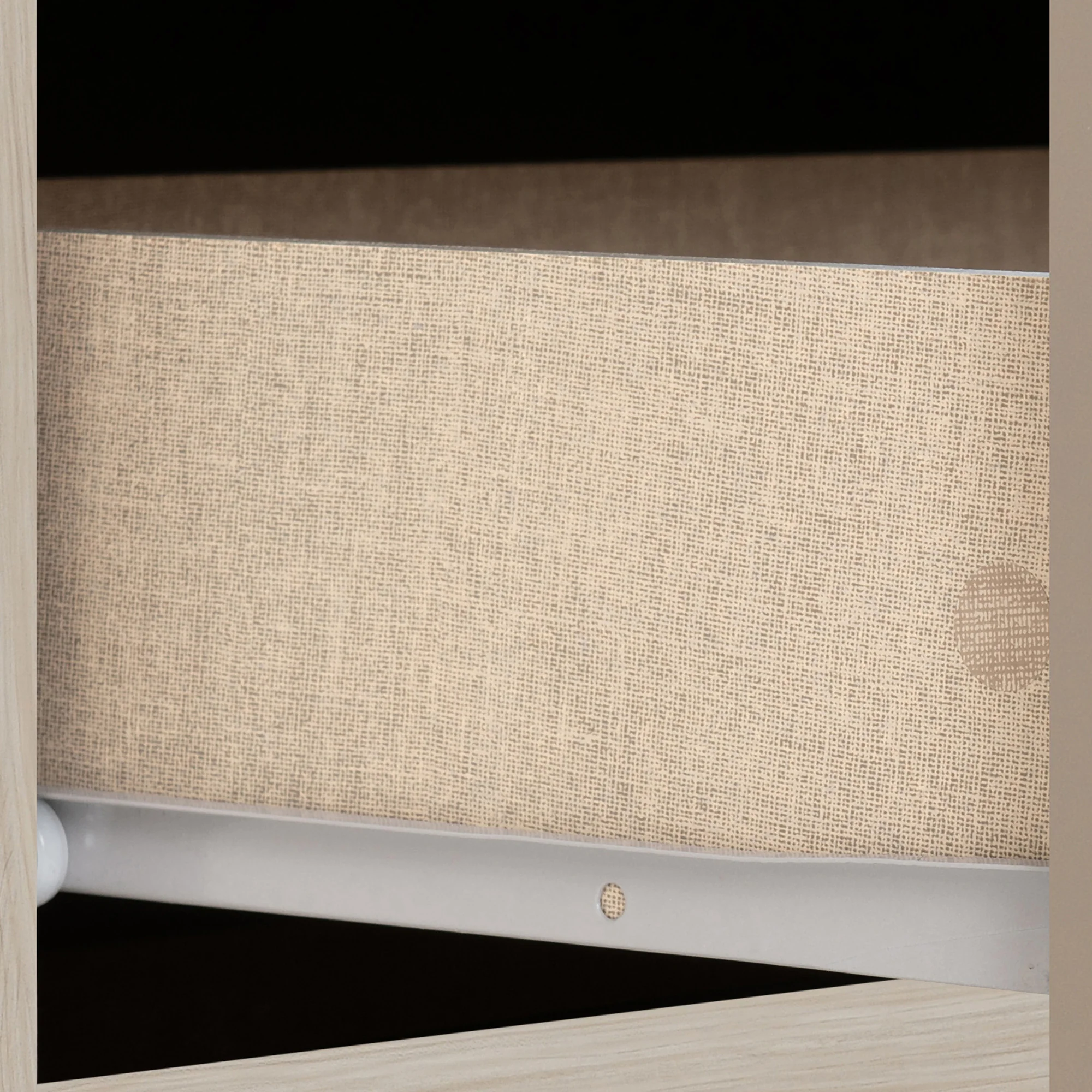 NEVADA 3 DOOR 2 DRAWER WARDROBE - OYSTER GLOSS/LIGHT OAK EFFECT VENEER - Image 7