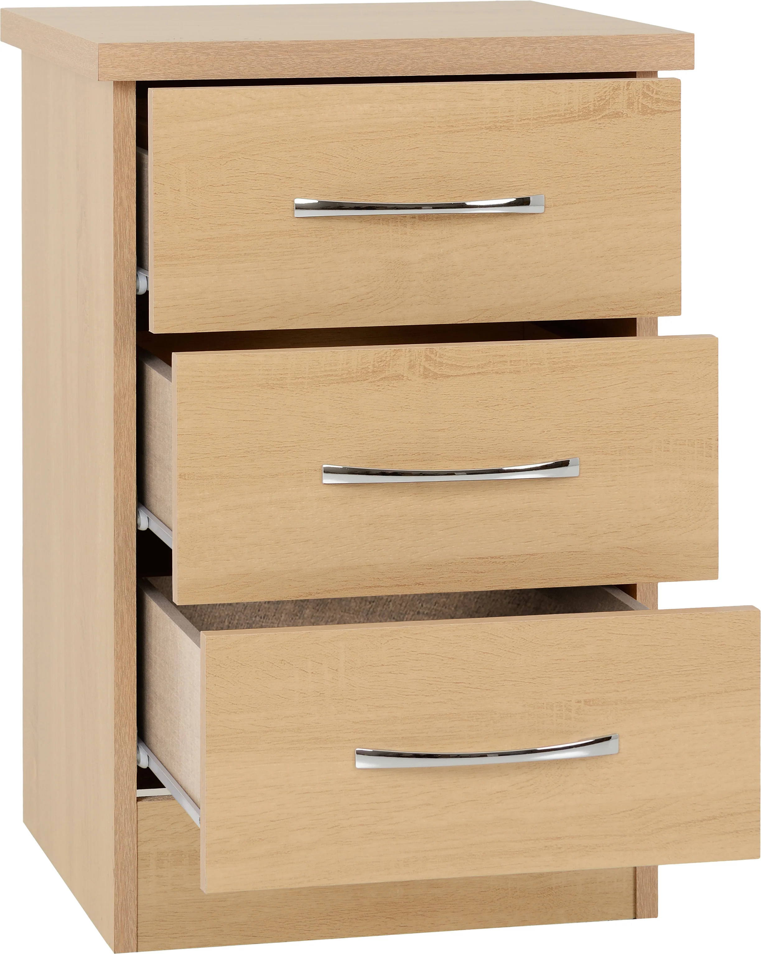 NEVADA 3 DRAWER BEDSIDE - SONOMA OAK EFFECT - SONOMA OAK EFFECT - Image 2