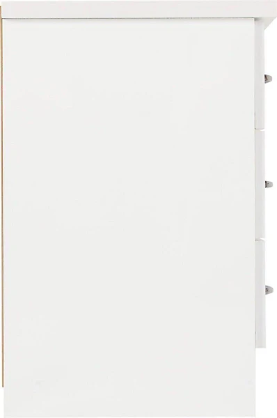 NEVADA 3 DRAWER BEDSIDE - WHITE GLOSS - Image 3