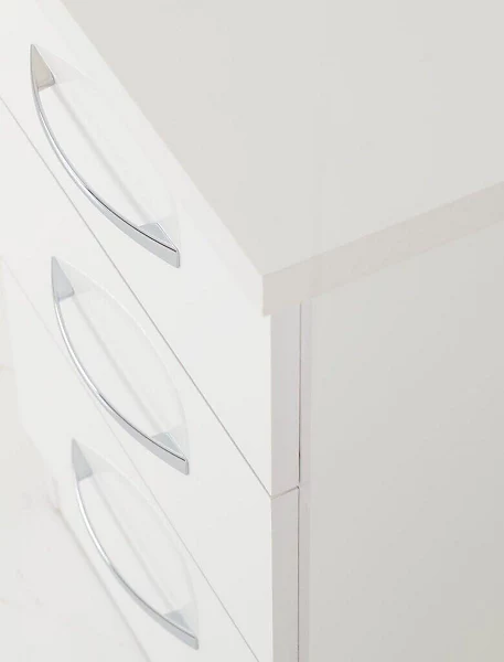 NEVADA 3 DRAWER BEDSIDE - WHITE GLOSS - Image 5