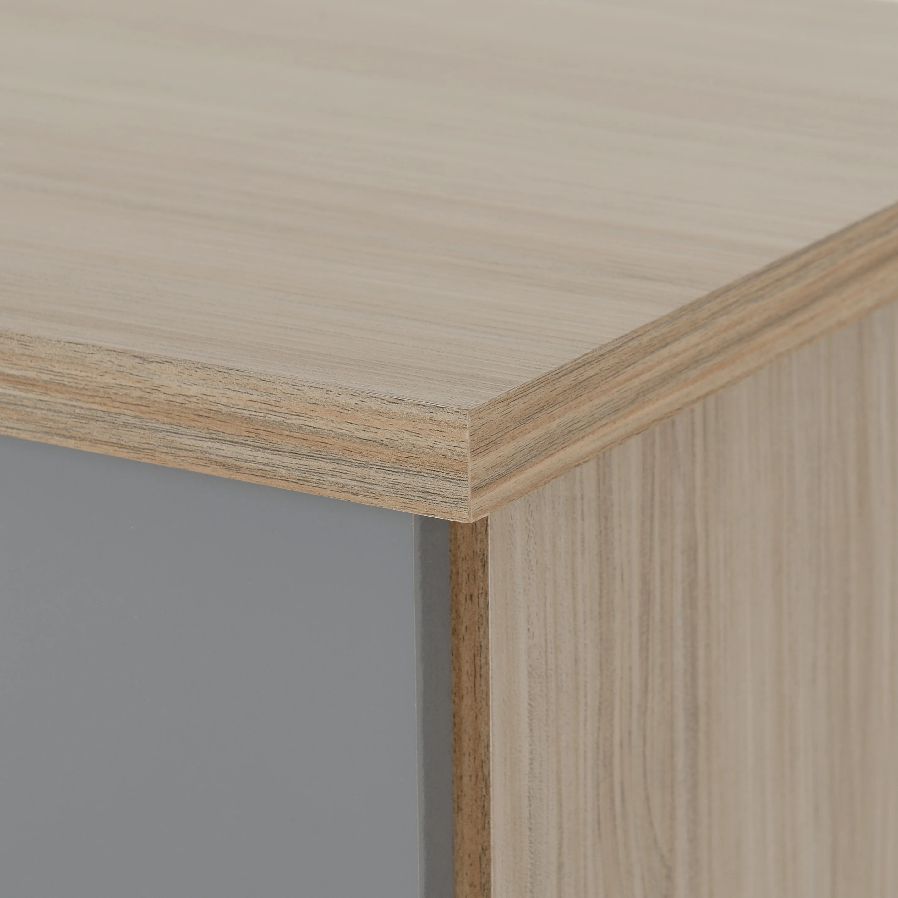 NEVADA 3 DRAWER CHEST - GREY GLOSS/LIGHT OAK EFFECT VENEER - Image 7