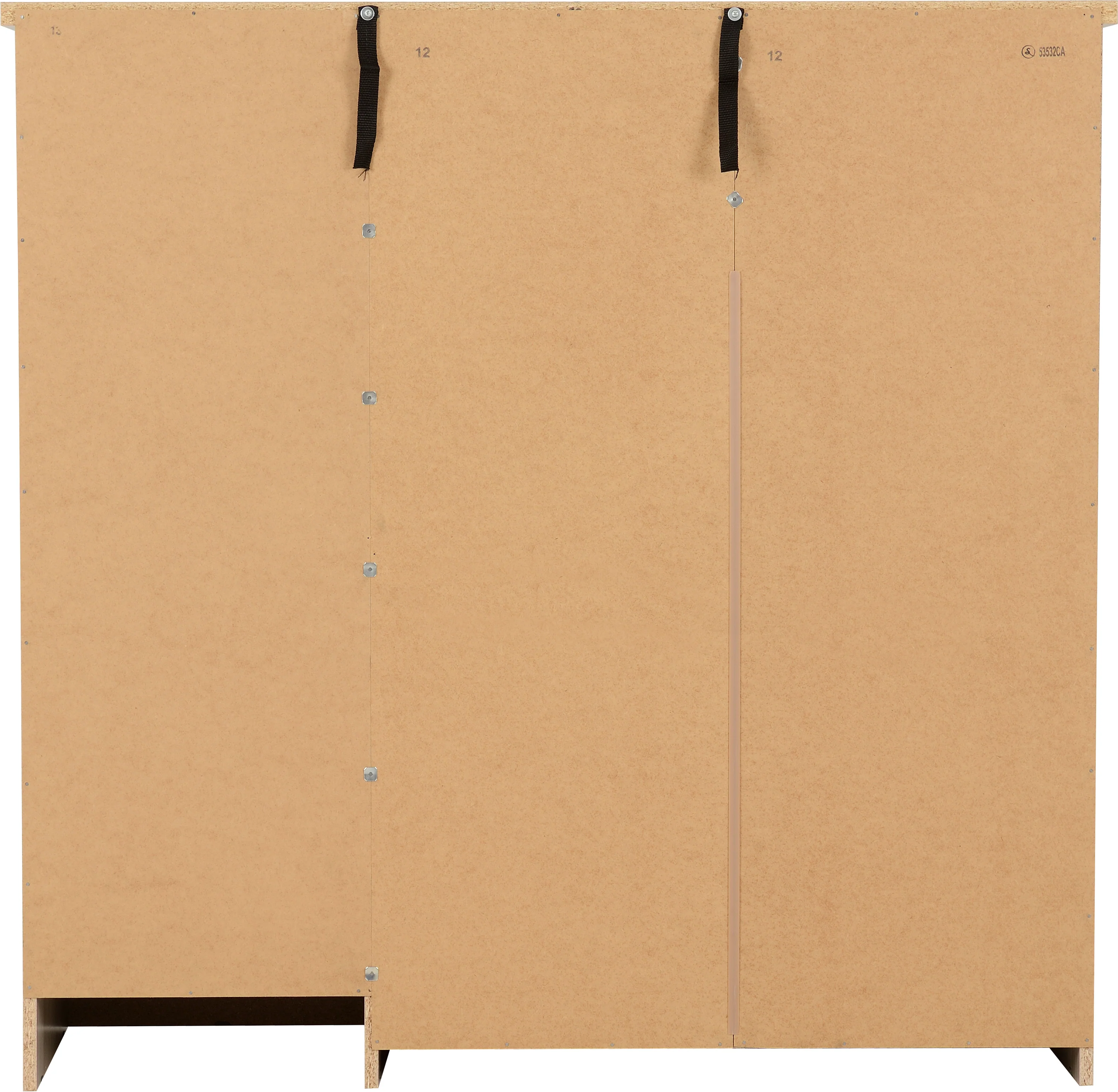 NEVADA 5 DRAWER LOW WARDROBE - GREY GLOSS/LIGHT OAK EFFECT VENEER - Image 5