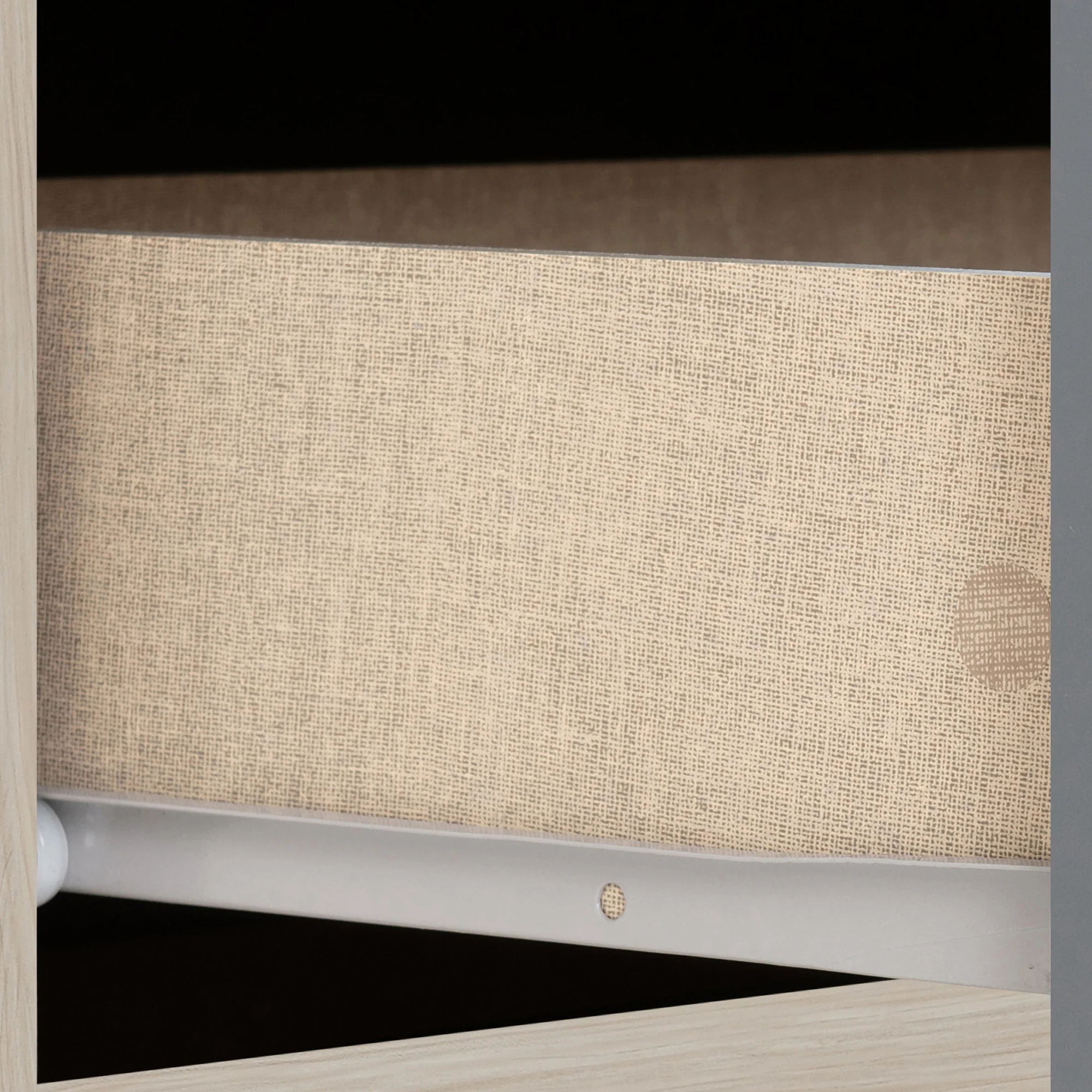 NEVADA 5 DRAWER LOW WARDROBE - GREY GLOSS/LIGHT OAK EFFECT VENEER - Image 7
