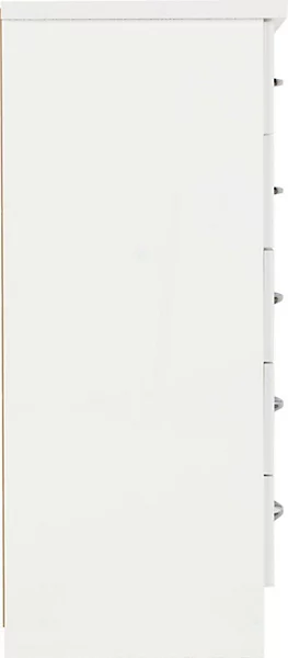 NEVADA 5 DRAWER NARROW CHEST - WHITE GLOSS - Image 4