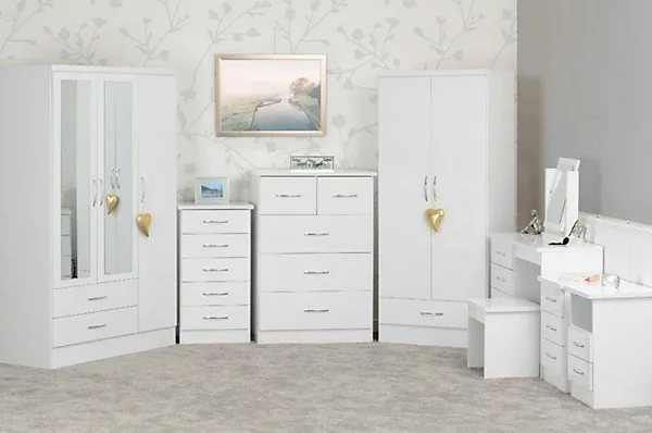 NEVADA 5 DRAWER NARROW CHEST - WHITE GLOSS - Image 9