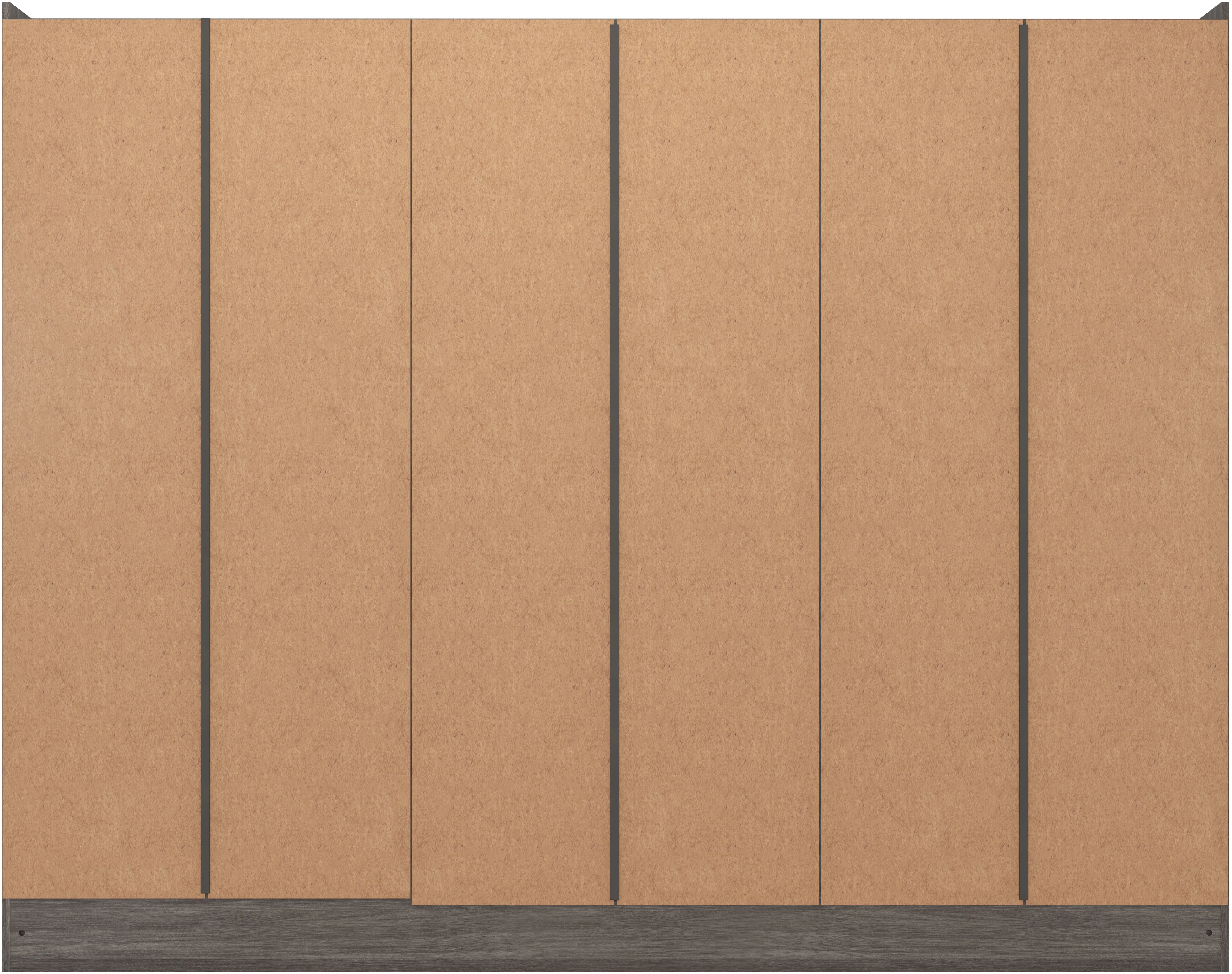 NEVADA 6 DOOR 2 DRAWER WARDROBE - BLACK WOOD GRAIN - Image 5
