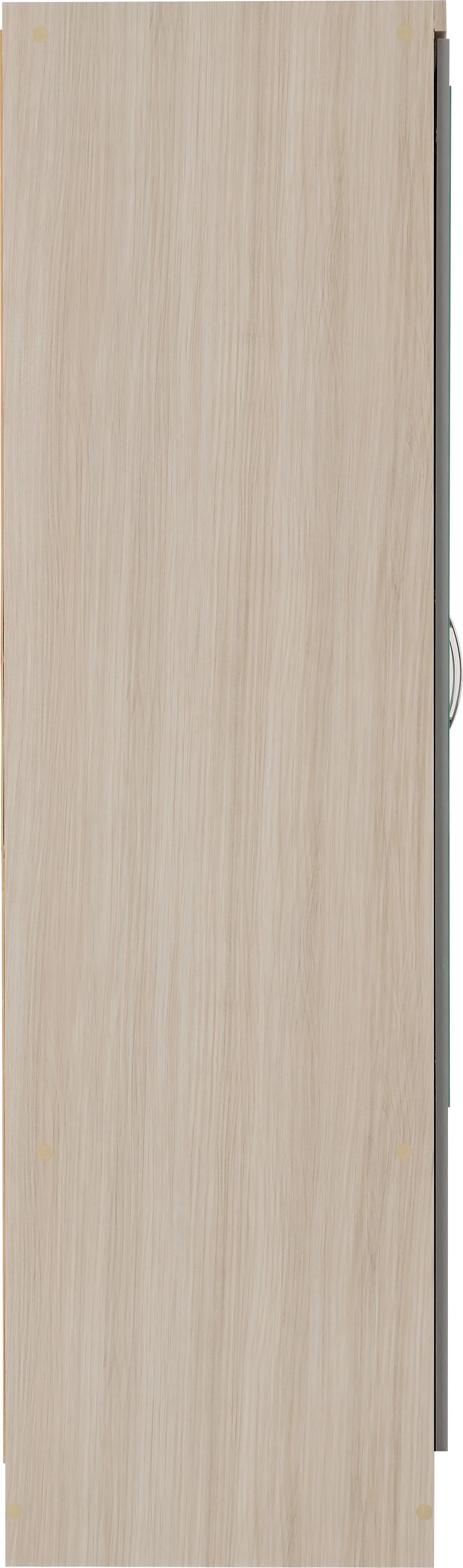 NEVADA 6 DOOR 2 DRAWER WARDROBE - GREY GLOSS/LIGHT OAK EFFECT VENEER - Image 3