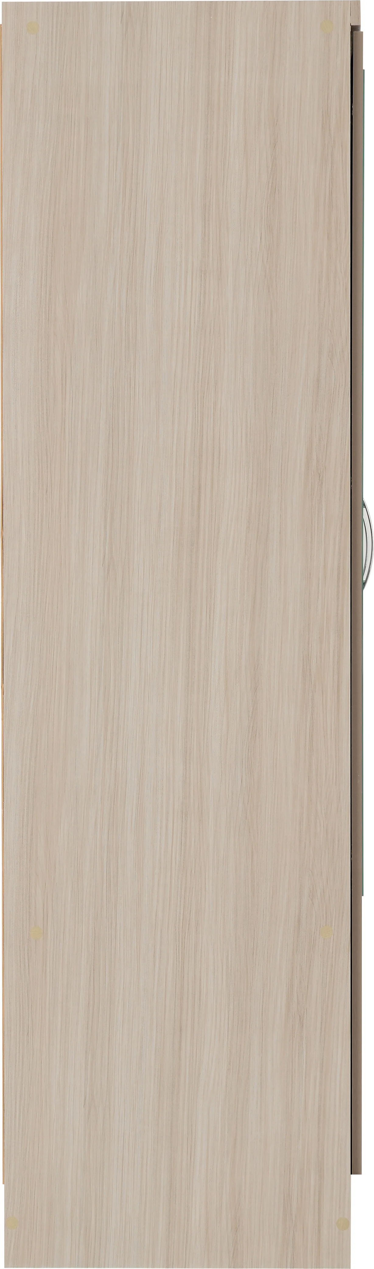 NEVADA 6 DOOR 2 DRAWER WARDROBE - OYSTER GLOSS/LIGHT OAK EFFECT VENEER - Image 3
