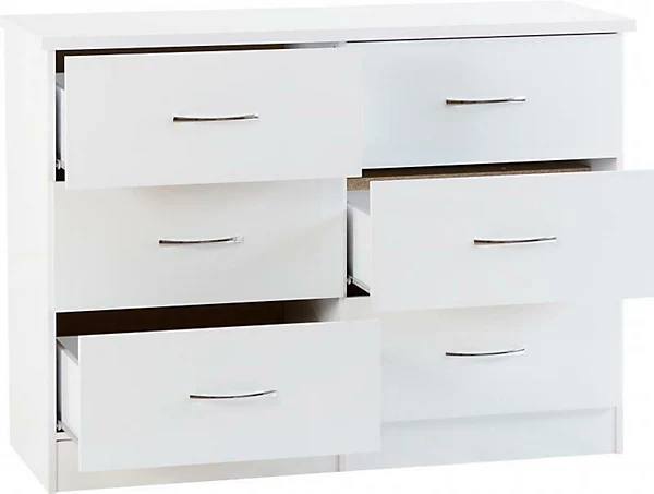 NEVADA 6 DRAWER CHEST - WHITE GLOSS - Image 2