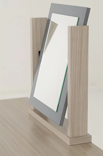 NEVADA DRESSING TABLE SET - GREY GLOSS/LIGHT OAK EFFECT VENEER - Image 4