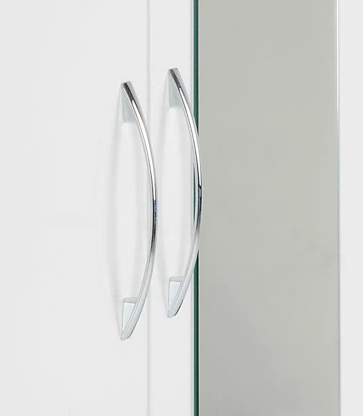 NEVADA MIRRORED 2 DOOR WARDROBE - WHITE GLOSS - Image 5