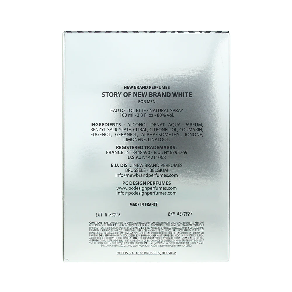 New Brand Story Of New Brand White For Men Eau de Toilette 100ml - Image 2