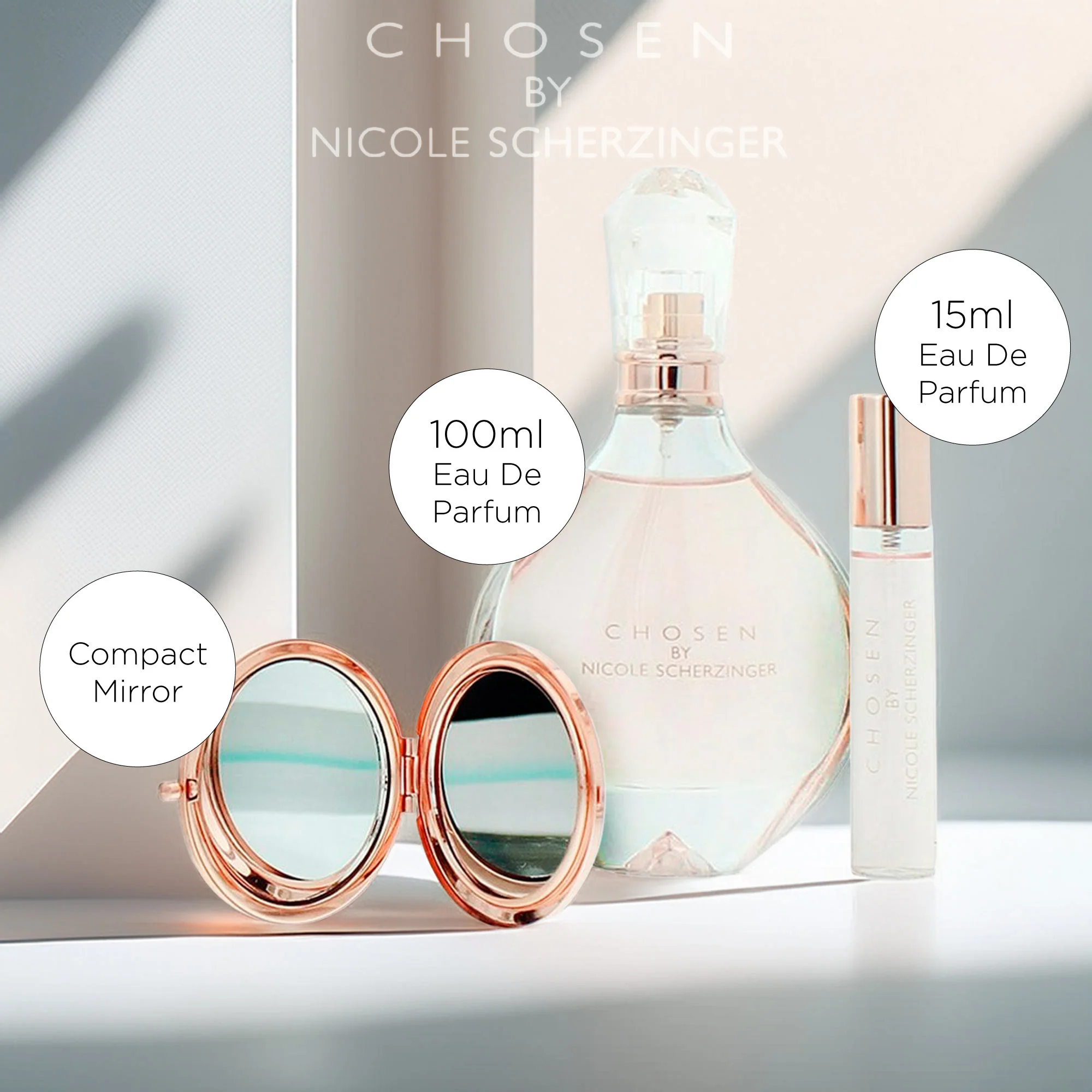 Nicole Scherzinger Chosen 3 Piece Gift Set: Eau De Parfum 100ml - Eau De Parfum 15ml - Compact Mirror - Image 6