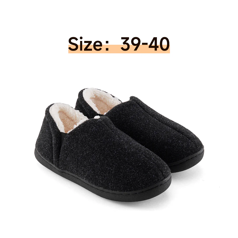 Non-Slip Fluffy Winter Slippers - Black - Image 10