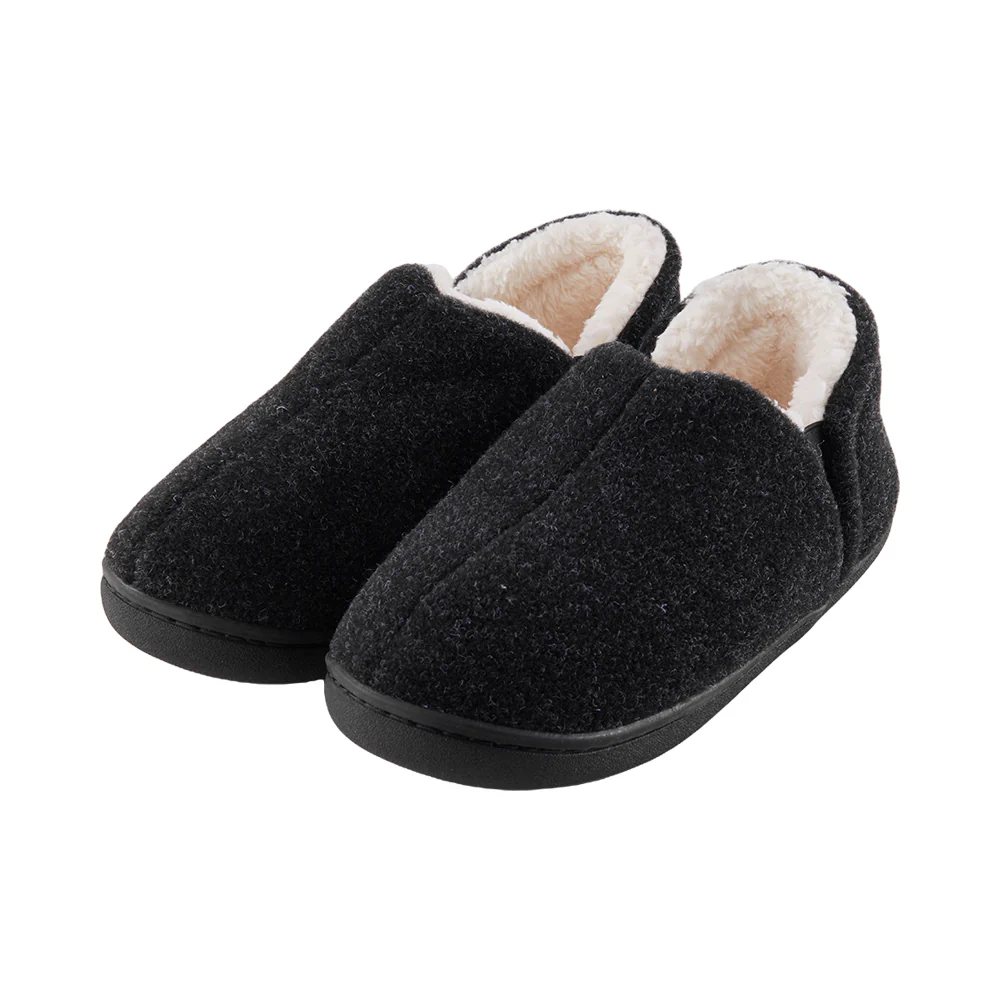 Non-Slip Fluffy Winter Slippers - Black - Image 3