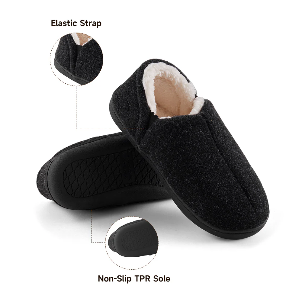 Non-Slip Fluffy Winter Slippers - Black - Image 8