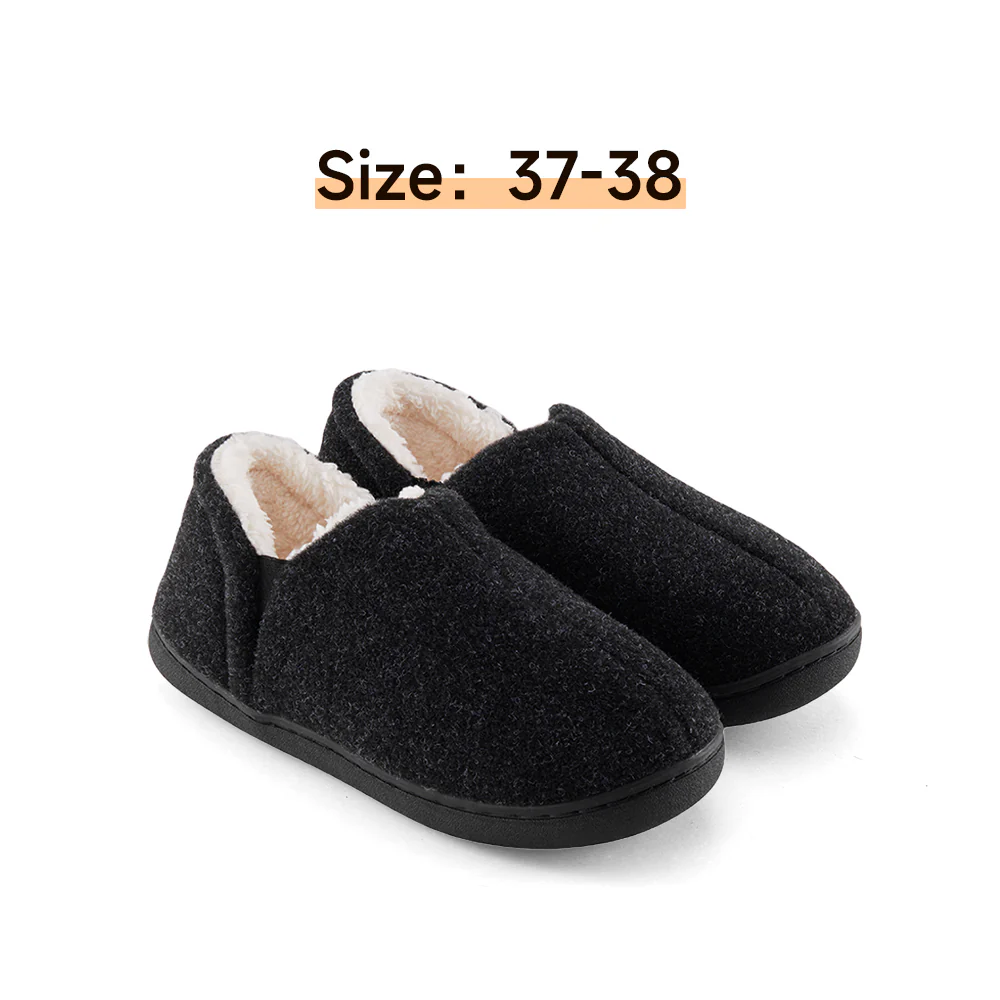 Non-Slip Fluffy Winter Slippers - Black - Image 9