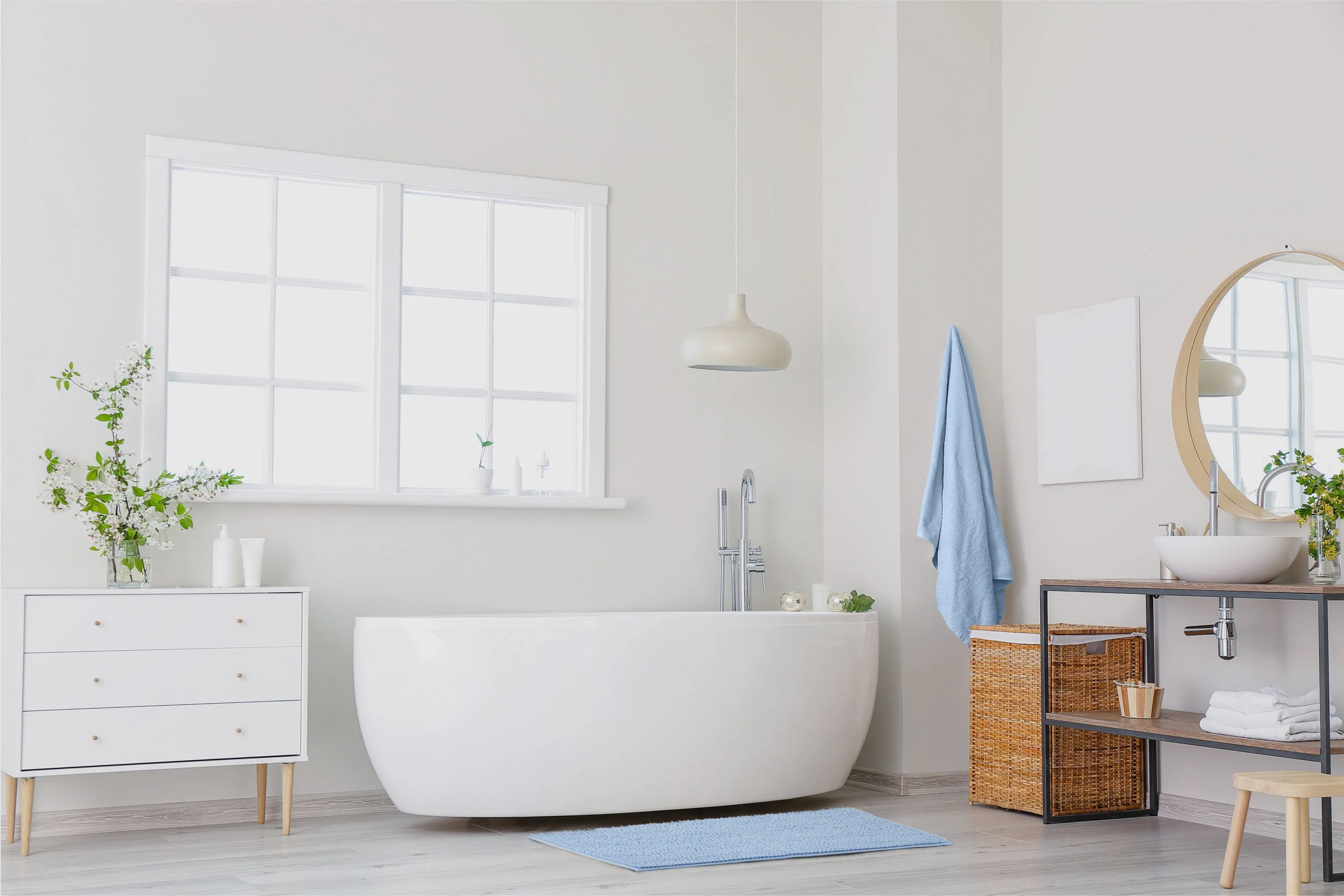 Noodle Soft Touch Non-Slip Bathroom Rug in Blue - Image 2