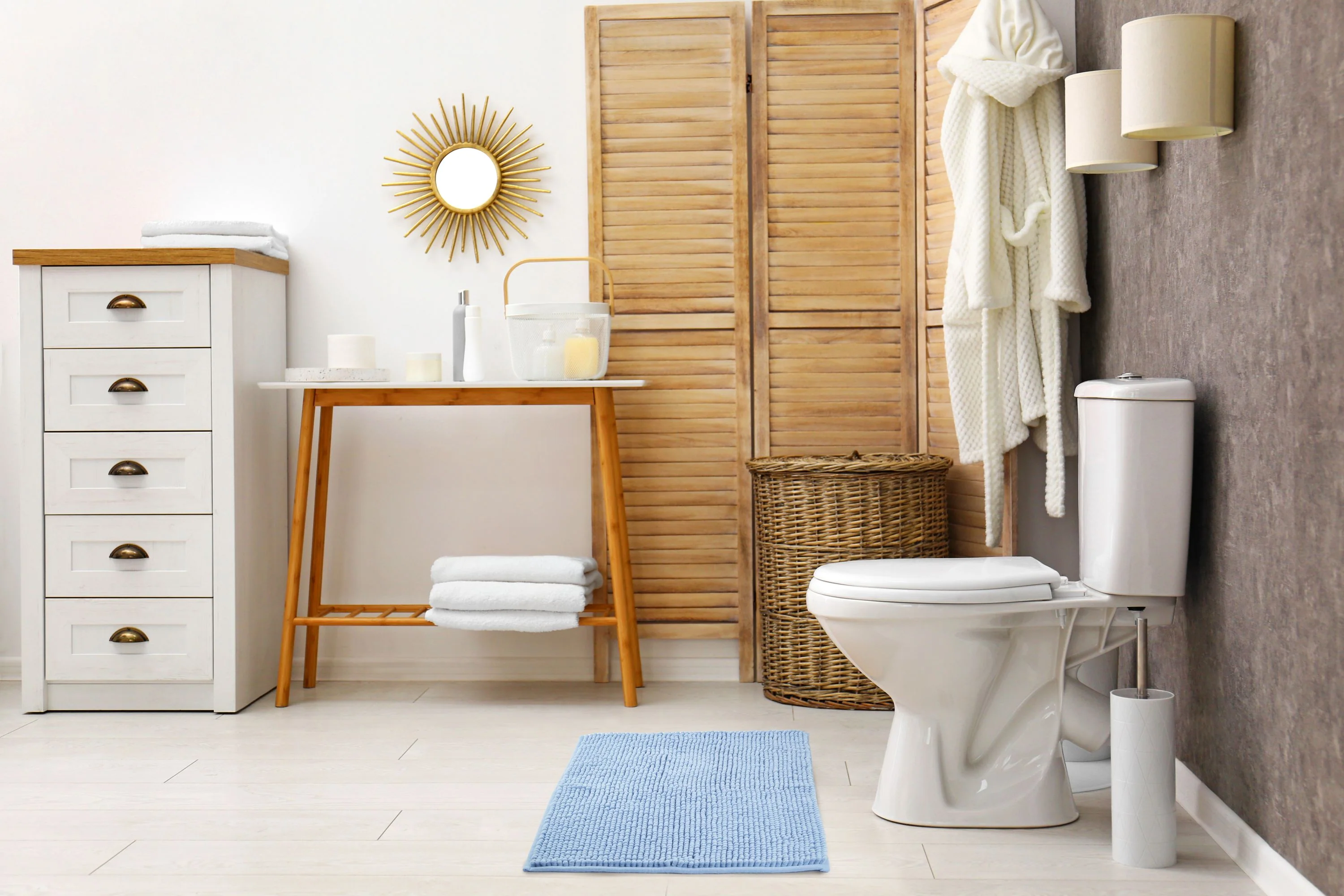 Noodle Soft Touch Non-Slip Bathroom Rug in Blue - Image 5