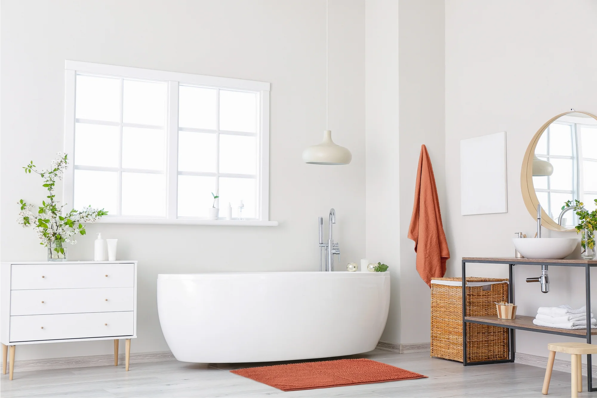 Noodle Soft Touch Non-Slip Bathroom Rug in Burnt Orange - Image 4