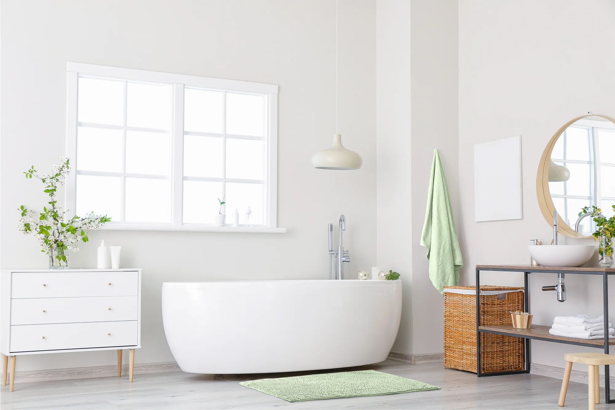 Noodle Soft Touch Non-Slip Bathroom Rug in Sage Green - Image 4