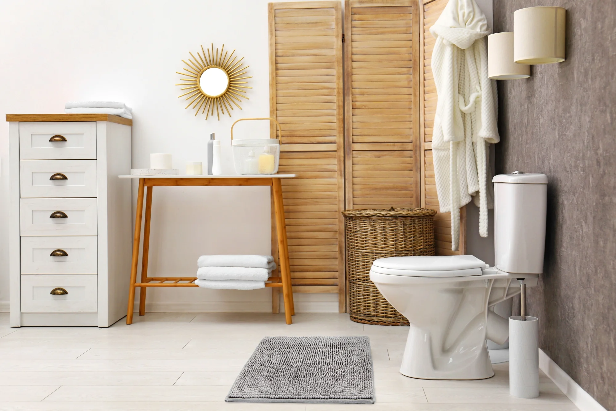 Noodle Soft Touch Non-Slip Bathroom Rug in Silver - Image 5