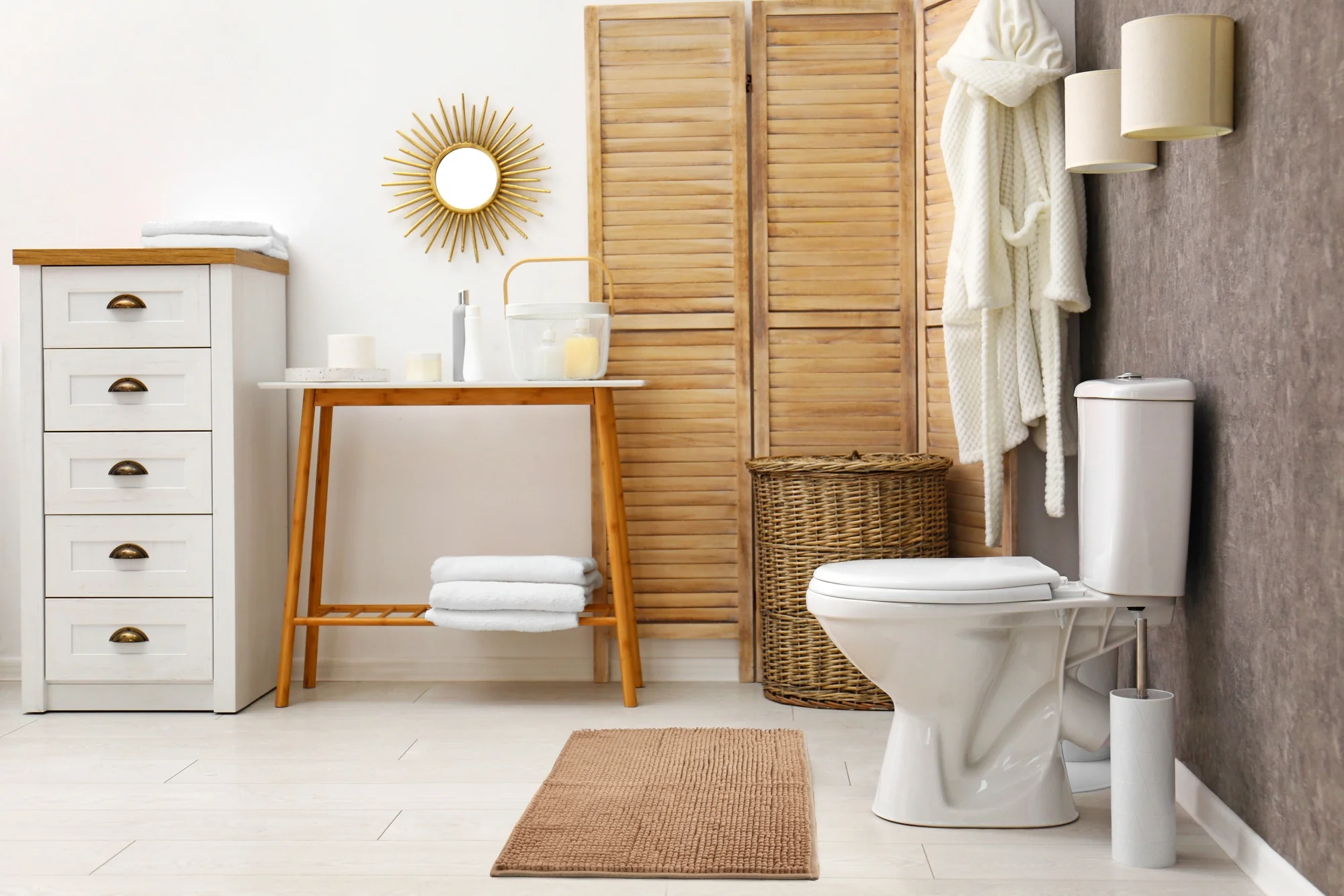 Noodle Soft Touch Non-Slip Bathroom Rug in Walnut - Image 5