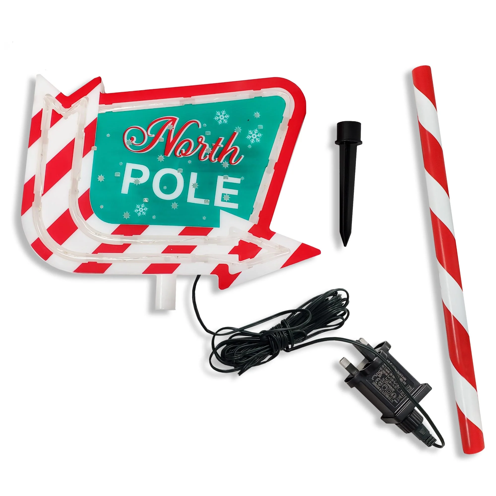 Christmas Sparkle Outdoor North Pole Light Up Sign Garden Stake - Image 2