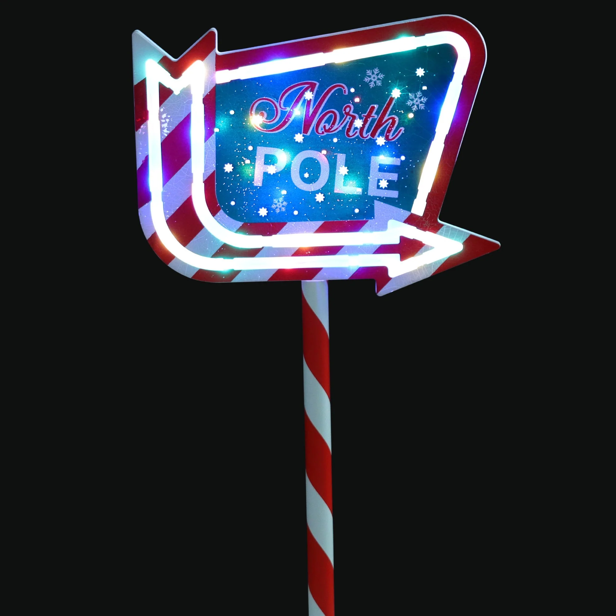 Christmas Sparkle Outdoor North Pole Light Up Sign Garden Stake - Image 5