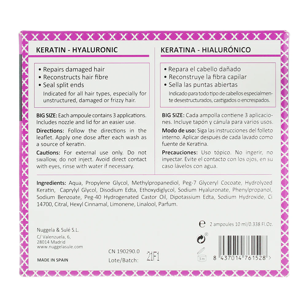 Nuggela & Sule Keratin Hyaluronic Hair Treatment 2 X 10ml - Image 2