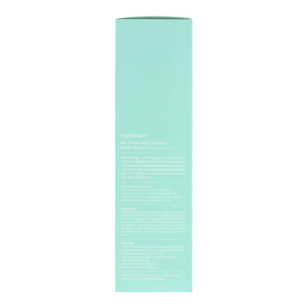 Numbuzin No.1 Pure-Full Calming Herb Toner 300ml - Image 2