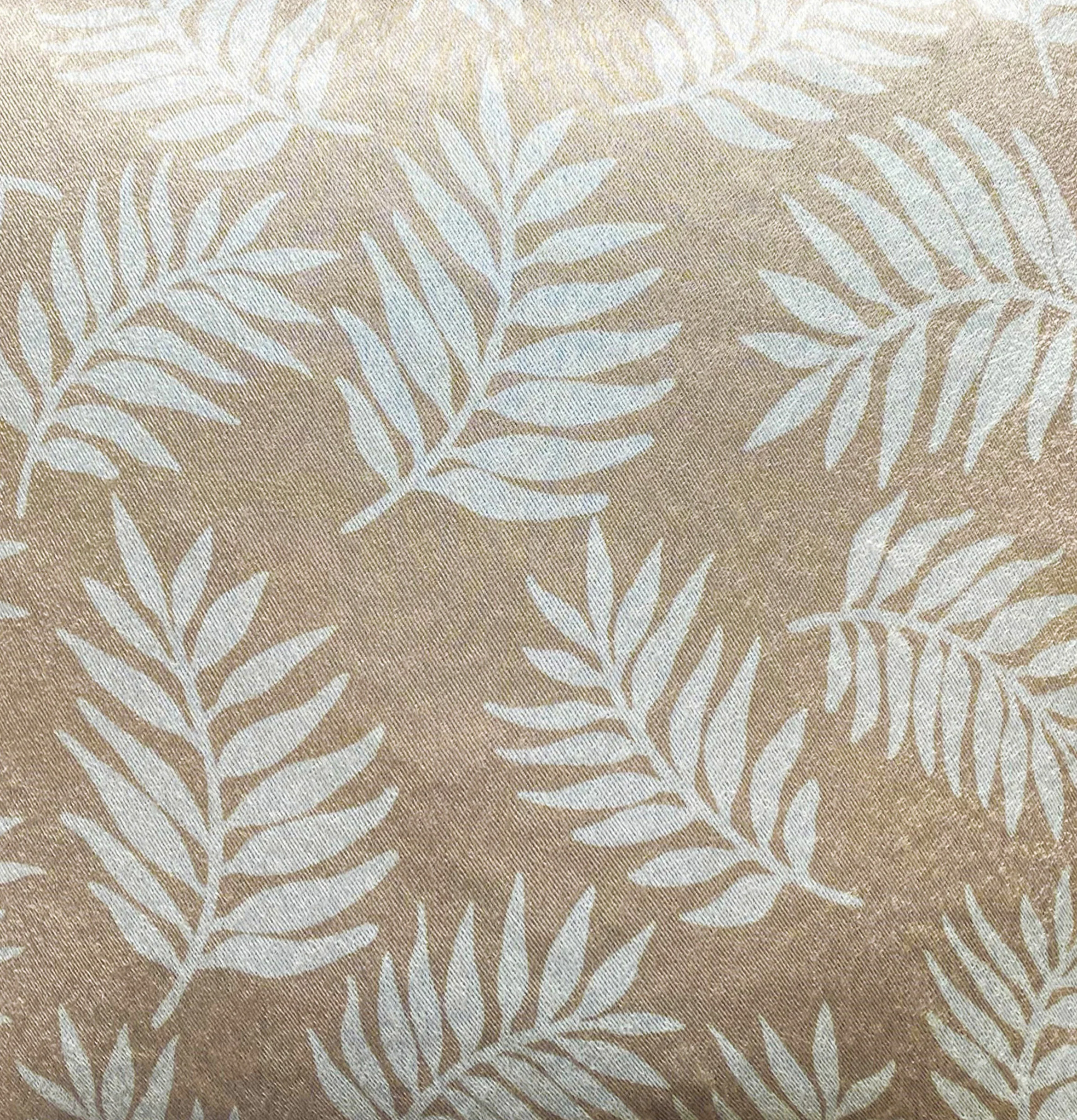Oakland Latte Leaf Pattern, Thermal, Room Darkening Pair of Curtains with Eyelet Top - Image 4