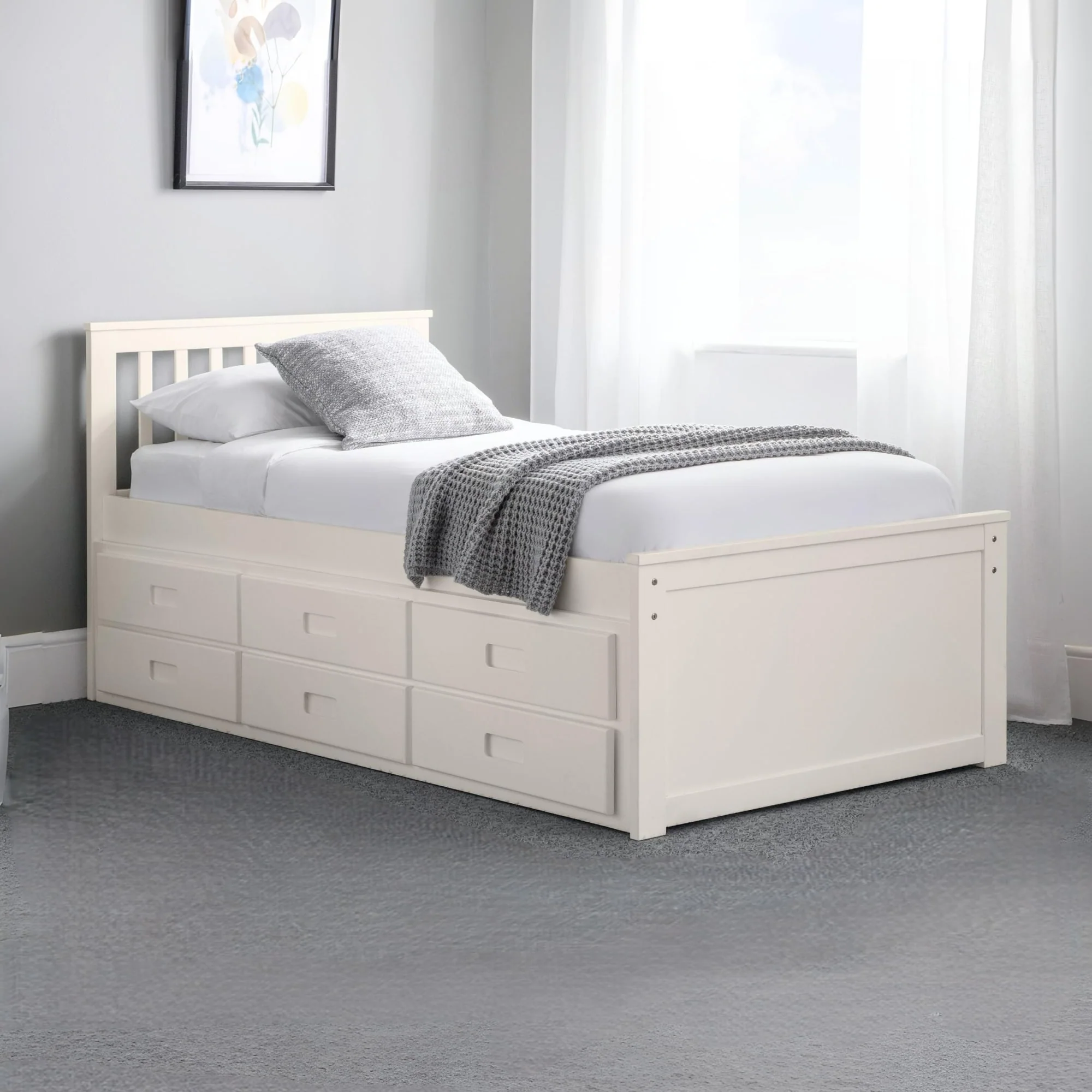 OLIVIA BED WITH UNDERBED AND DRAWERS - SURF WHITE - Image 2